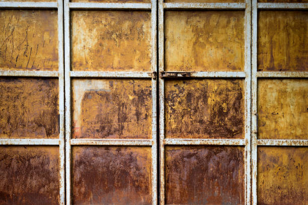 Close up of rusty metal door.