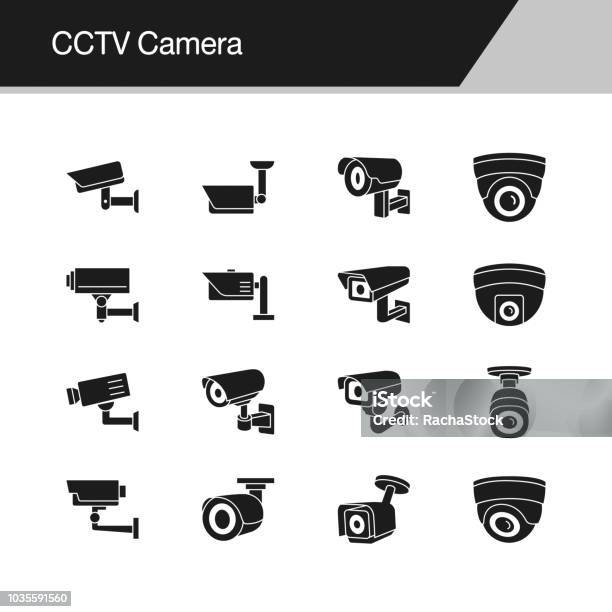 Cctv Camera Icons Design For Presentation Graphic Design Mobile Application Web Design Infographics Ui Vector Illustration Stock Illustration - Download Image Now