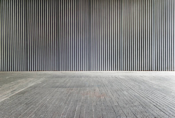 гофрированный металлический фон стены - corrugated steel стоковые фото и изображения