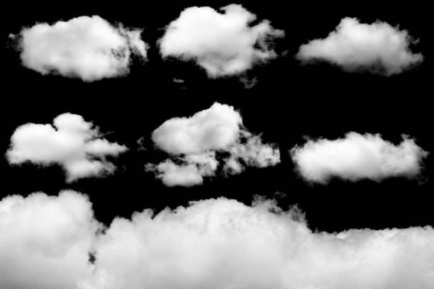 istock Set of isolated clouds on black 1035595850