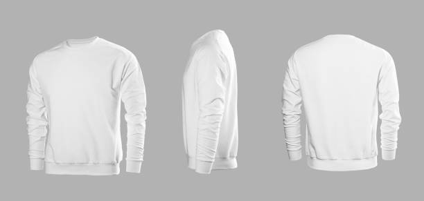 istock White men's sweatshirt with long sleeves in rear and side views 1035595938