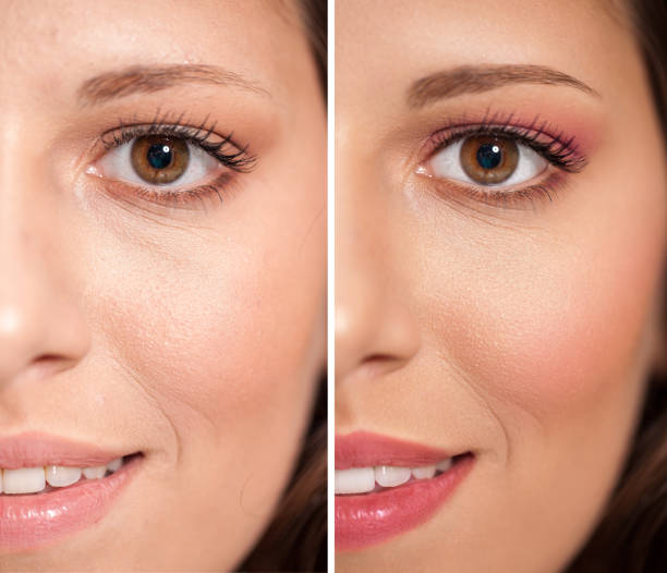 istock half faced woman before and after professional  make up 1035595942