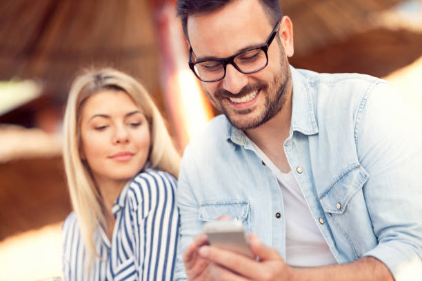 istock Happy man looking in his screen phone 1035596682