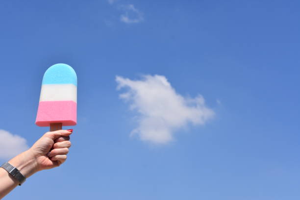 istock Bath sponge in the form of popsicle  against the SKY 1035603152