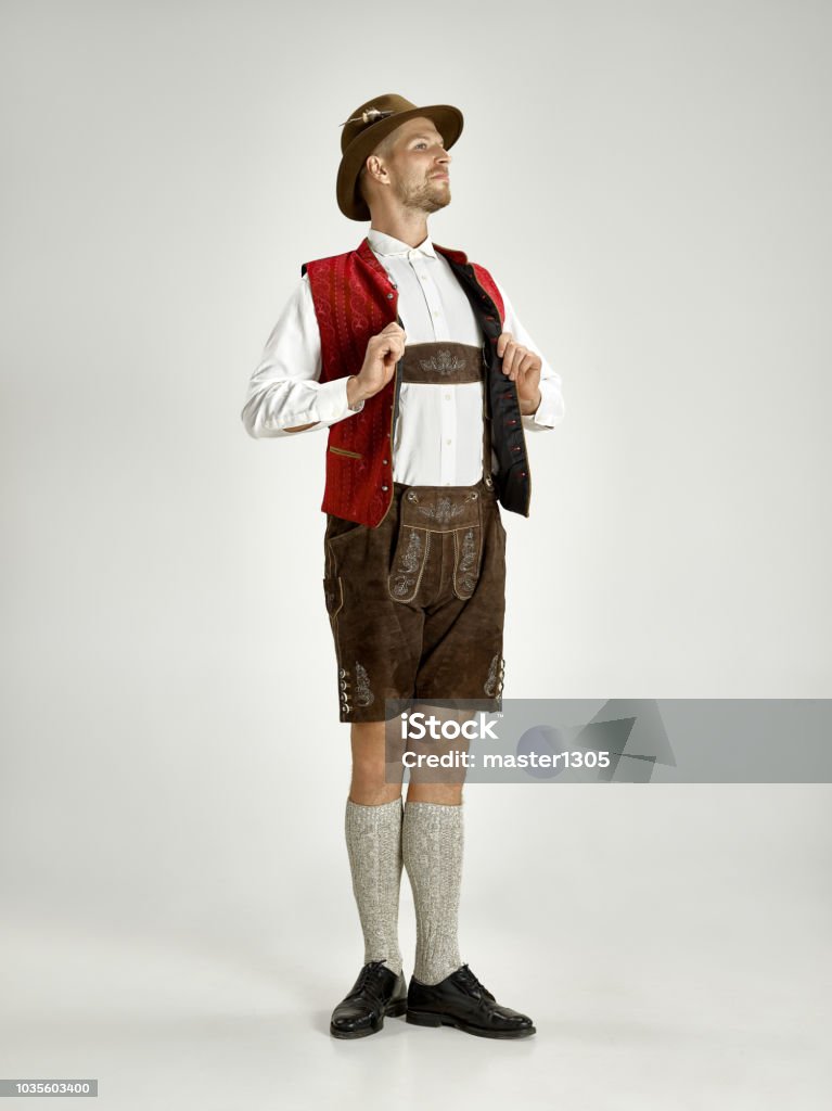 Portrait von Oktoberfest Mann, Bayerische Tracht - Lizenzfrei Deutschland Stock-Foto