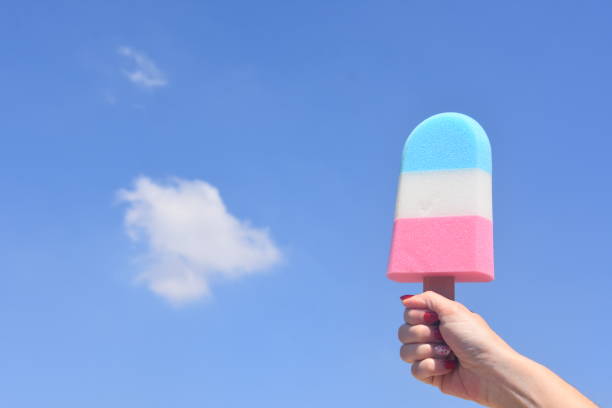 istock Bath sponge in the form of popsicle  against the SKY 1035603402