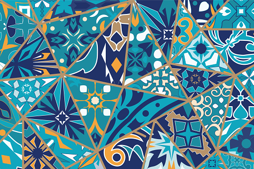 Vector decorative background. Mosaic patchwork pattern for design and fashion