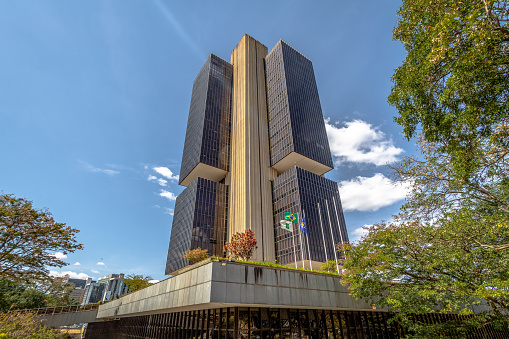 Brasilia, Brazil - Aug 27, 2018: Central Bank of Brazil headquarters building - Brasilia, Distrito Federal, Brazil