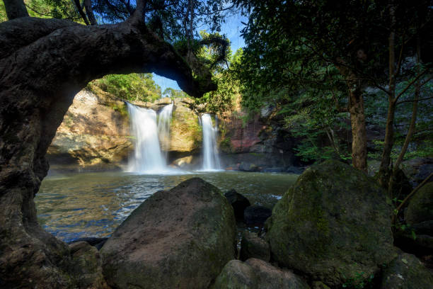 istock Waterfall in rainforest at National Park, Thailand 1035609278