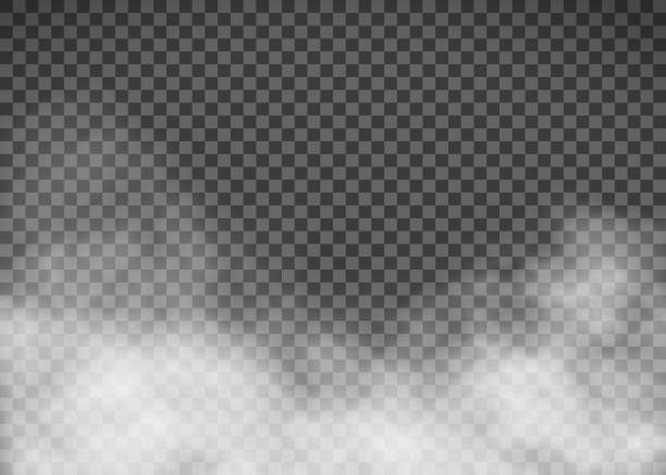 beyaz şeffaf bir arka plan üzerinde duman. şablon sis. - smoke stock illustrations