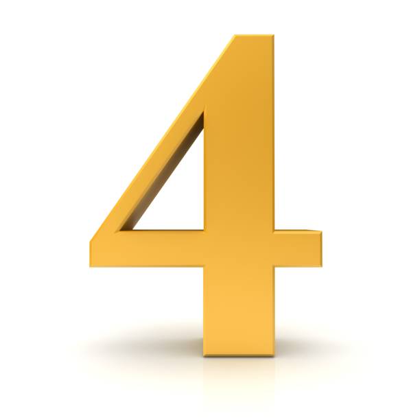 istock number 4 four fourth 3d gold numeral sign isolated 1035624562