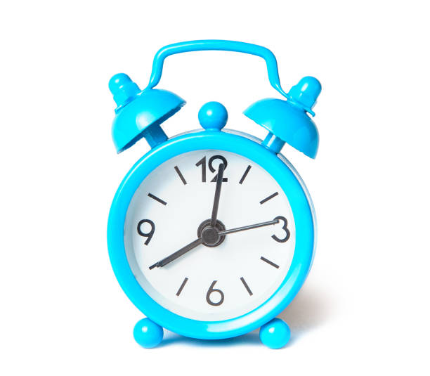 istock Blue alarm clock isolated on white background 1035625266