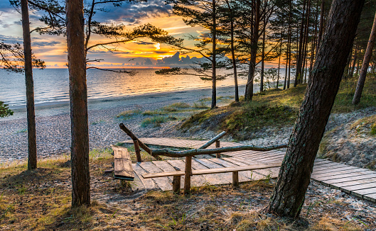 Coastal landscape at dawn, Baltic Sea, Europe