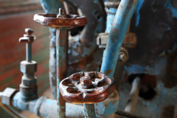 Water supply taps, close-up.