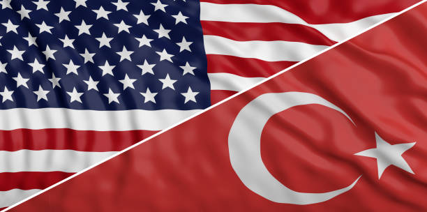 istock USA and Turkey waving flag background. 3d illustration 1035632212