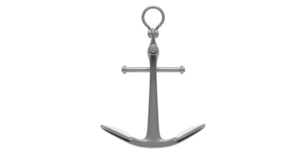 istock Metal shiny anchor isolated on white background. 3d illustration 1035632222
