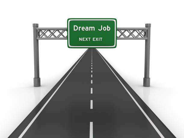 istock Road with Dream Job Highway Sign - 3D Rendering 1035638996