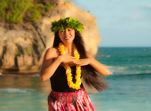 istock Hawaiian Hula Dancer on the Beach of Kauai 1035643202