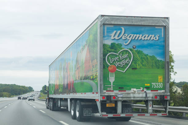 Wegmans Grocery Transport vehicle On the road stock photo