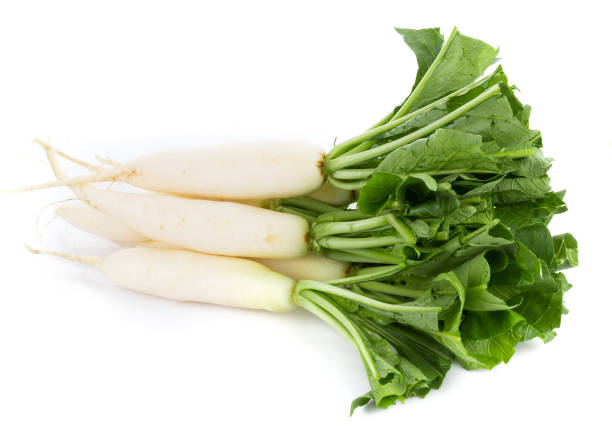 istock fresh white radish isolated on white background 1035646886