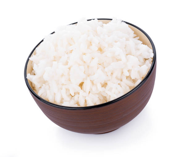 istock Rice in a bowl on a white background 1035647030