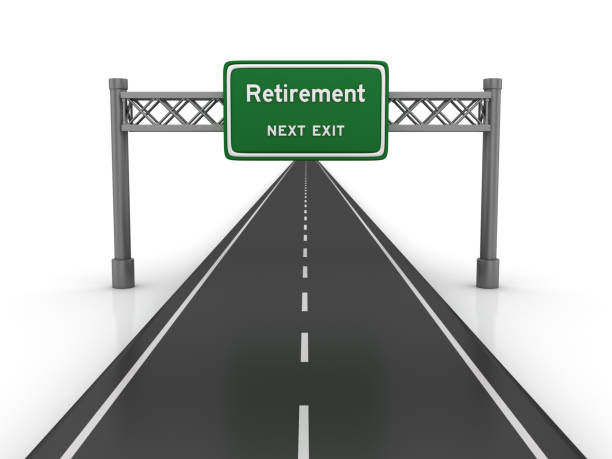 istock Road with Retirement Highway Sign - 3D Rendering 1035654074