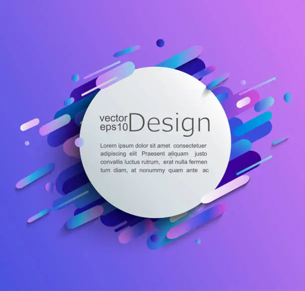 Vector illustration of Circle frame with modern gradient background.