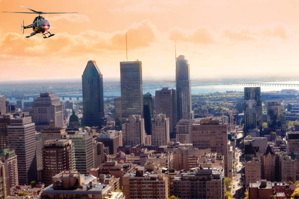 istock Helicopter tour over Montreal , Canada 1035663130