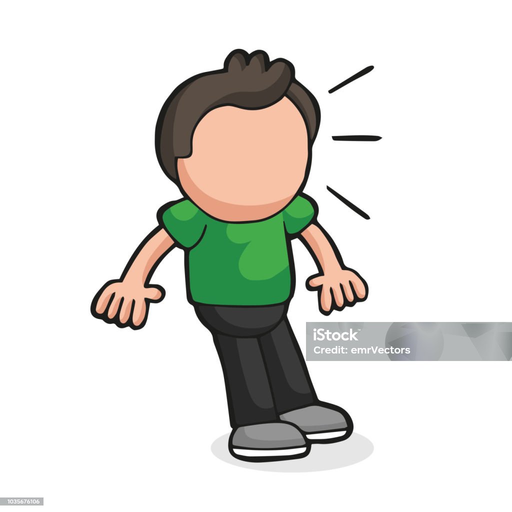 Vector Handdrawn Cartoon Of Man Shocked And Surprised Stock Illustration -  Download Image Now - iStock