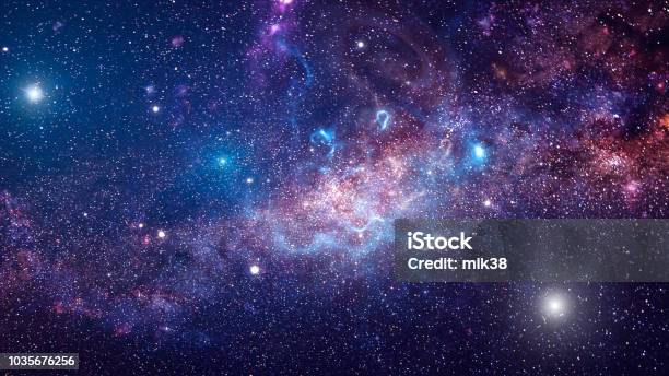 Background Of Galaxy And Stars Stock Photo - Download Image Now - Outer Space, Empty, Galaxy