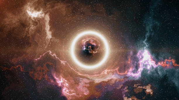 istock Space-time curvature, flew up to the black hole, event horizon 1035683498