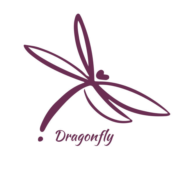 잠자리 로고 디자인 서식 파일입니다. 벡터 일러스트 레이 션 - dragonfly stock illustrations