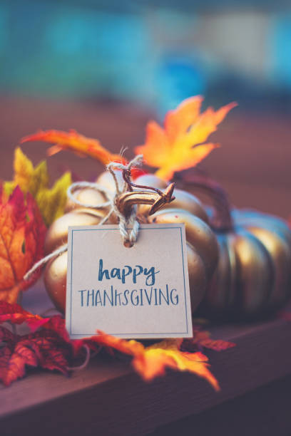 istock Thanksgiving background with metallic pumpkin, greeting and leaves 1035696362