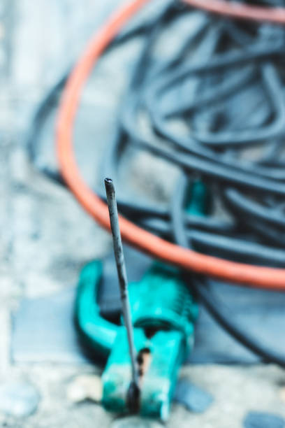 istock Welding machine is placed on the floor in the construction sites. 1035697120