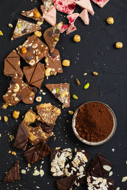 istock Luxury handmade chocolate on black background 1035707968