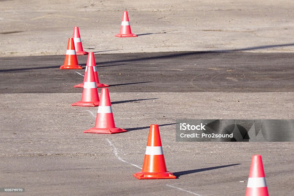 Run Over Cone Traffic Cone Tipped Over On Pavement Stock Photo - Download Image Now ...