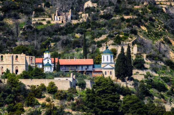 istock New Fivaida russian skete on mount Athos, Greece 1035733362