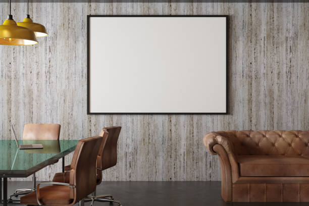 istock blank picture frame in conference room 1035734194