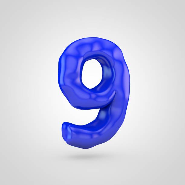 istock Blue plasticine number 9 isolated on white background. 1035734292