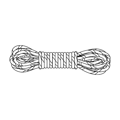 Hank of climbing rope.Mountaineering single icon in outline style vector symbol stock illustration .
