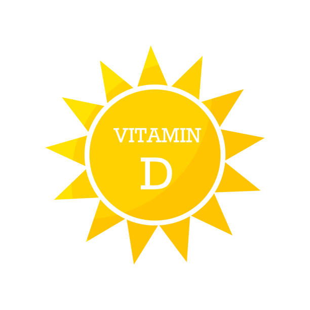 illustrazioni stock, clip art, cartoni animati e icone di tendenza di design del sole della vitamina d - vitamin d