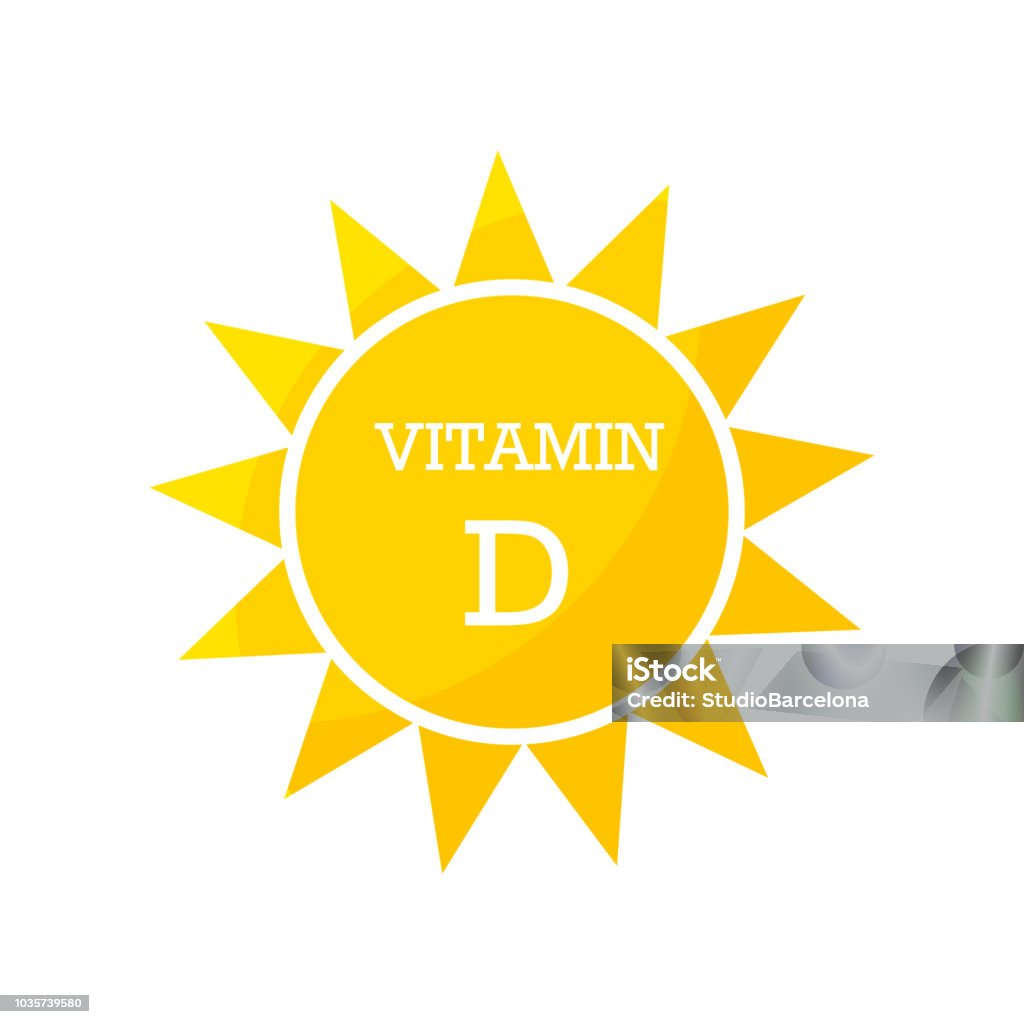 Vitamin D sun design Vitamin D sun design. Vector illustration Vitamin D stock vector