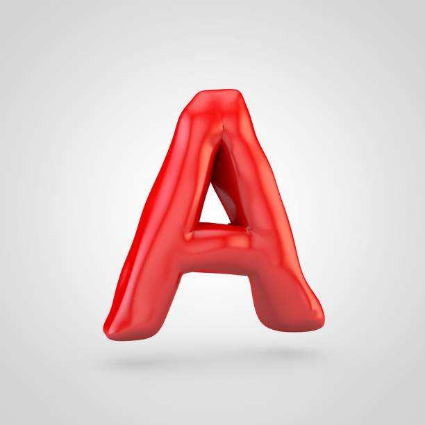 istock Red plasticine letter A uppercase isolated on white background. 1035747874