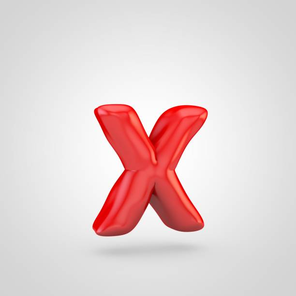 istock Red plasticine letter X lowercase isolated on white background. 1035748450