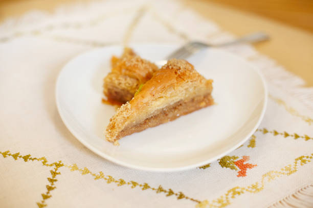 istock Two slices of baklava cake in a plate. 1035748728