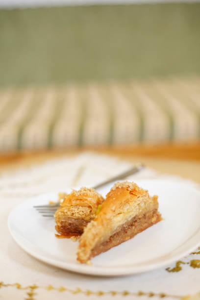 istock Two slices of baklava cake in a plate. 1035748778