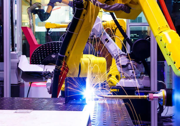 istock Welding Robot Machine Automotive Industry 1035751886