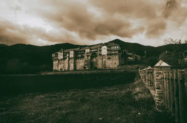 Monastery Iviron on Mount Athos, Chalkidiki, Greece