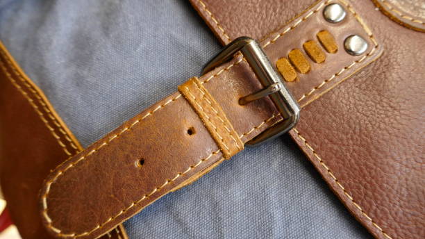 istock etal closure of a leather bag, close-up 1035755920