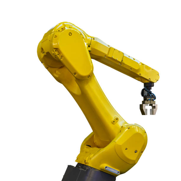 istock Yellow robotic arm for industry isolated on white 1035756504